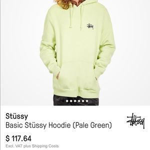 Stussy hoodie light green
